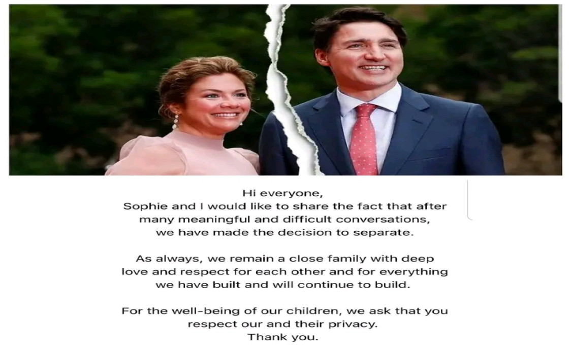Canadian PM, Wife Splits After 18 Years