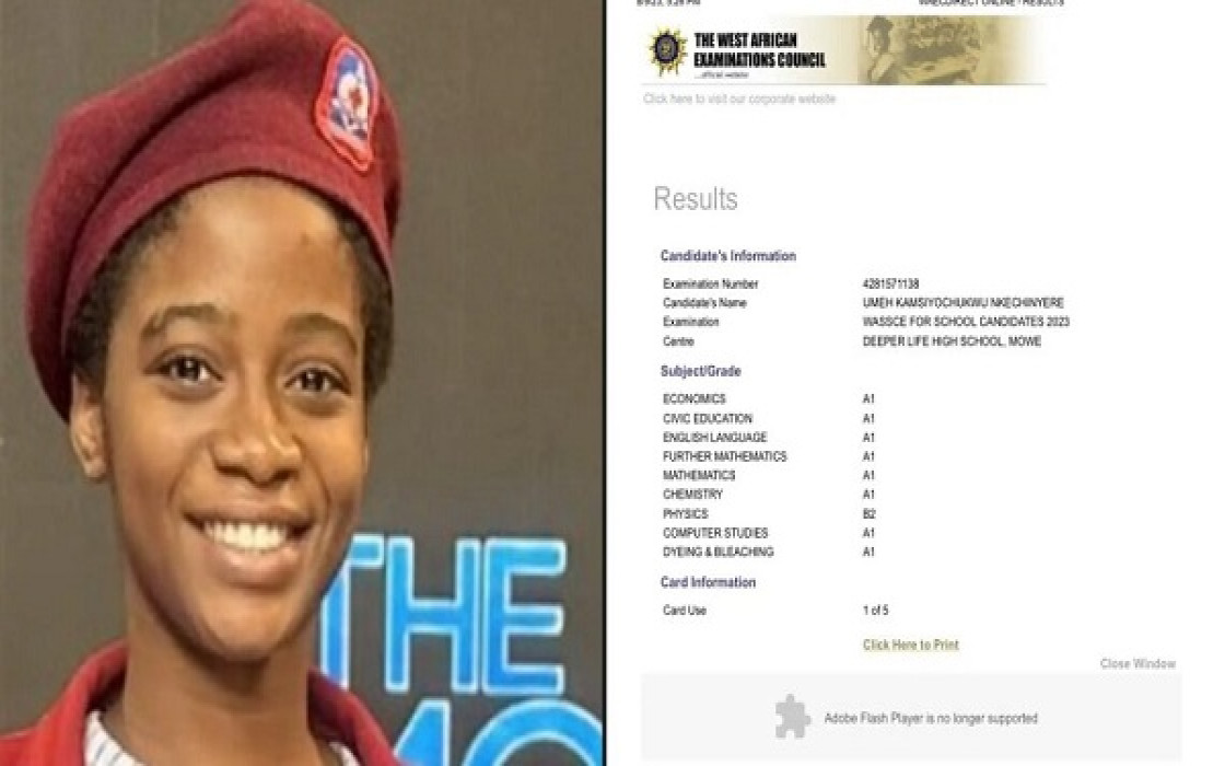 UTME’s best candidate makes eight A1 in WAEC