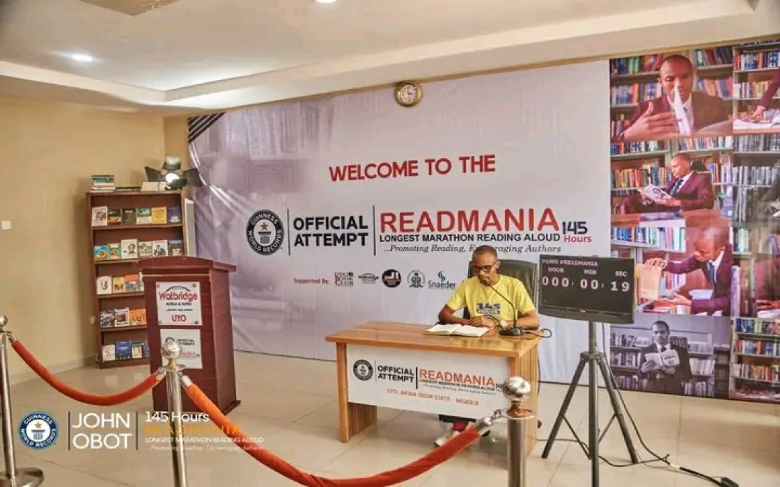 Nigerian Attempts Guinness World Record For Longest Marathon Reading Aloud By An Individual